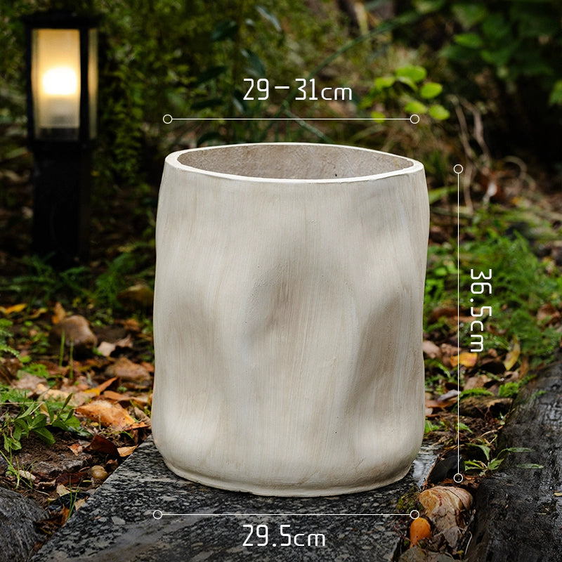 White Rustic Wave Pot