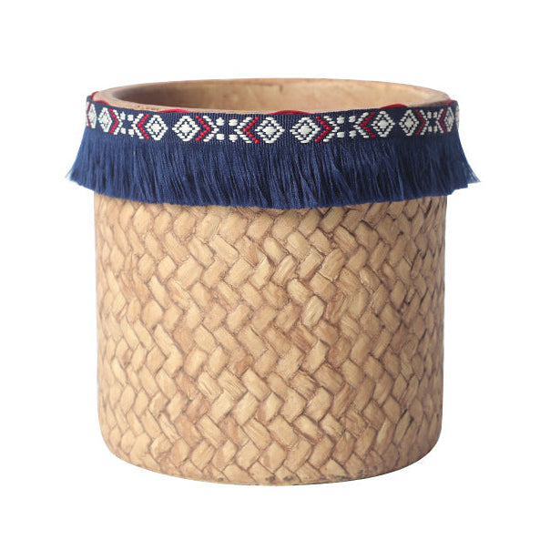 Ceramic Woven Basket Planter - Medium