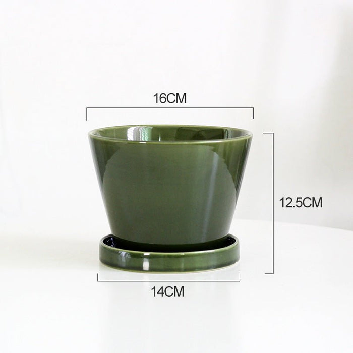 Retro Glazed Planter - Planter - 5648632823313 - Tumbleweed Plants - Online Plant Delivery Singapore