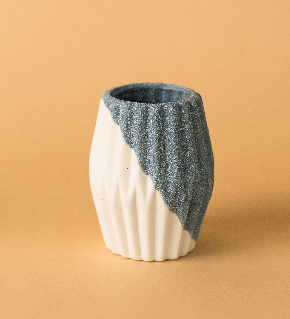 Geometric Mini Pots Grey and White - A - Pot - Tumbleweed Plants - Online Plant Delivery Singapore