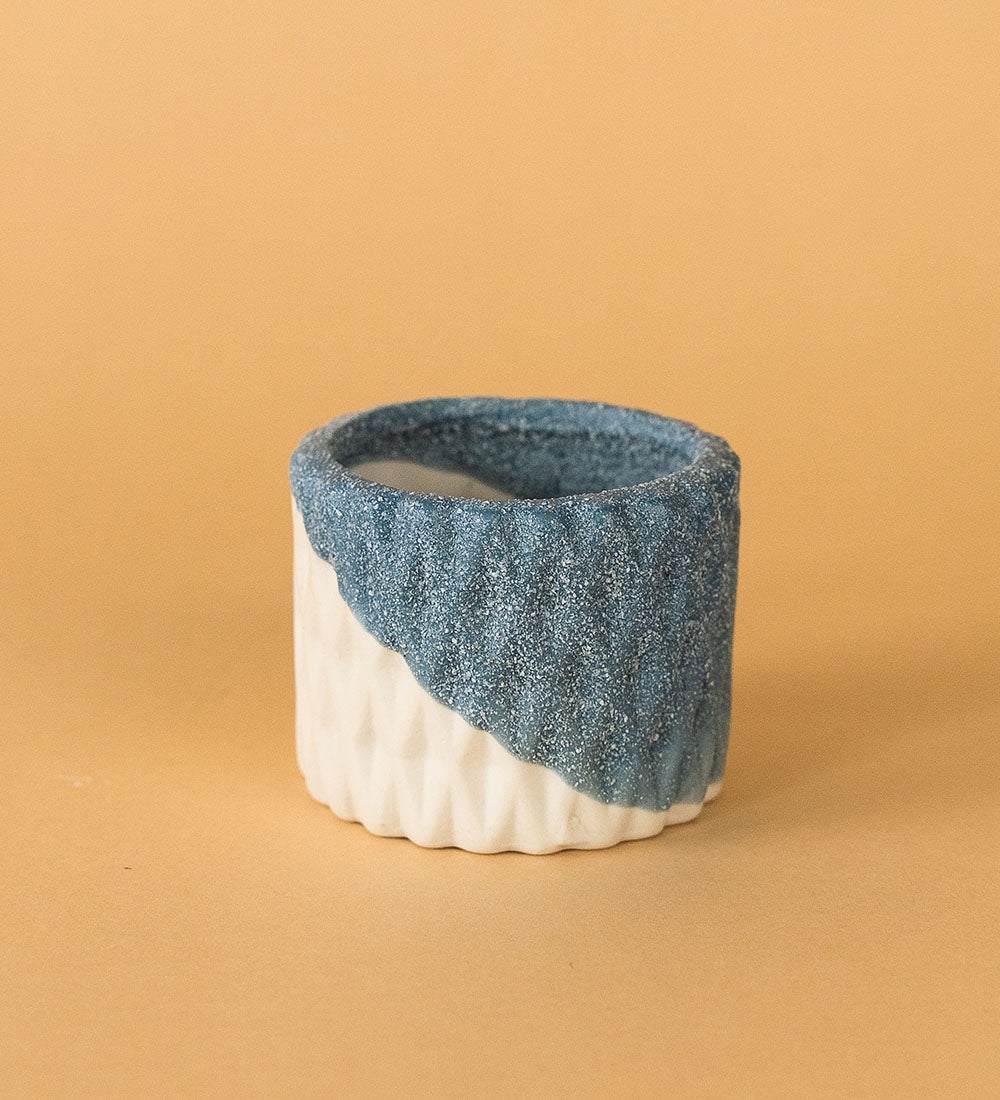 Geometric Mini Pots Grey and White - B - Pot - Tumbleweed Plants - Online Plant Delivery Singapore